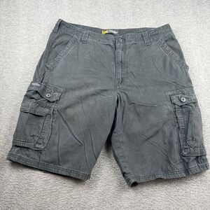 Lee Men's Size 38 Cargo Shorts Black Cotton Multi Pocket Utility Shorts 2183319